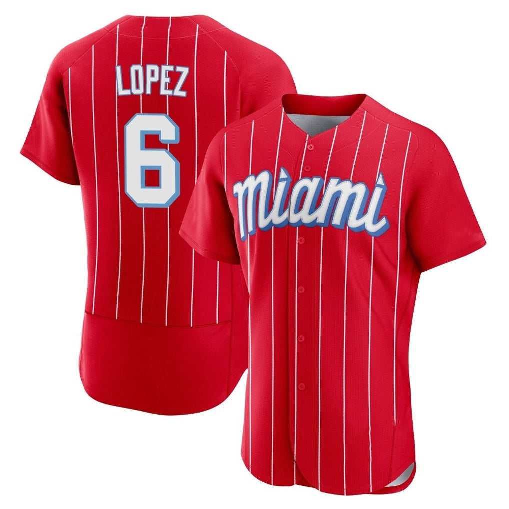 Miami Marlins #6 Otto Lopez Player Red Tomch City Connect Home Limited Elite Stitched Jerseys