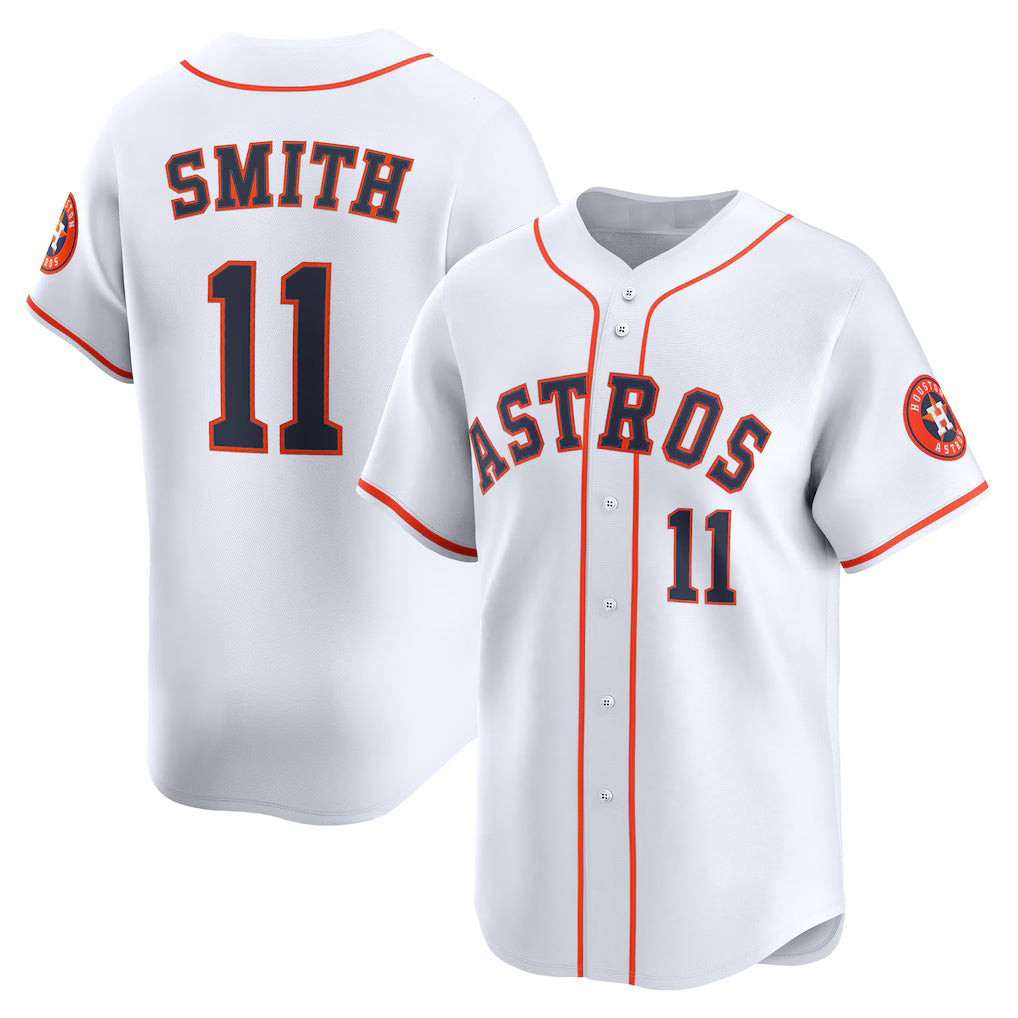 Houston Astros #11 Cam Smith White Thaam Home Limited Player Jersey