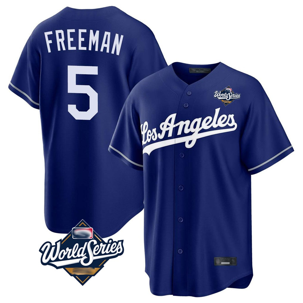 Los Angeles Dodgers #5 Freddie Freeman Player Royal Tomch World Series Game Stitched Jerseys