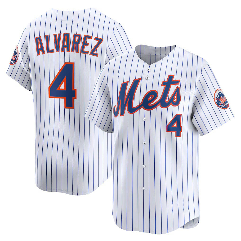 New York Mets #4 Francisco Alvarez White Tomch Home Limited Player Jersey