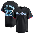 Miami Marlins #22 Sandy Alcantara Black Tomch Alternate Limited Player Jersey