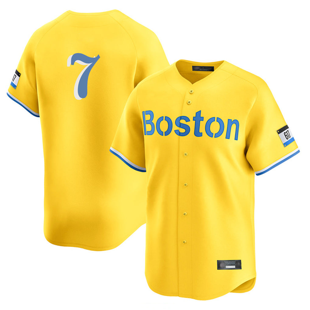 Boston Red Sox #7 Masataka Yoshida Player Yellow Tomch Limited Home Game Stitched Jerseys1