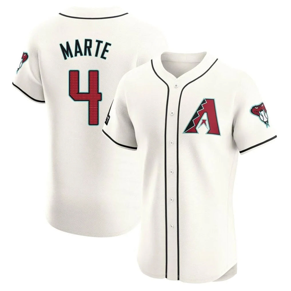 Arizona Diamondbacks #4 Ketel Marte Player Cream Tomch Limited Elite Home Game Stitched Jerseys
