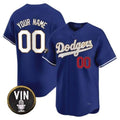 Custom Los Angeles Dodgers Vin Scully Patch Gold Trim Vapor Premier Limited Jersey ¨C Royal Tomch