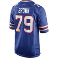B.Bills #79 Ruben Brown Royal Tomch Game Retired Player Jersey