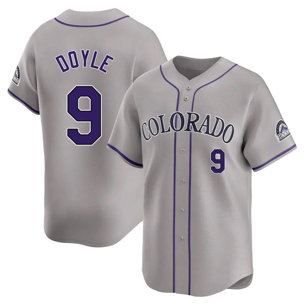 Colorado Rockies #9 Brenton Doyle Player Gray Tomch Limited Home Stitched Jerseys