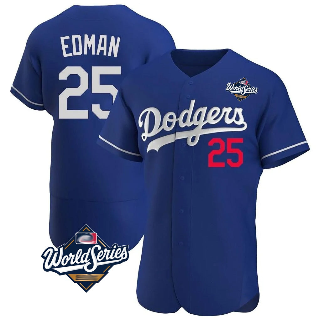 Los Angeles Dodgers #25 Tommy Edman Player Royal Tomch World Series Limited Elite Home Stitched Jerseys