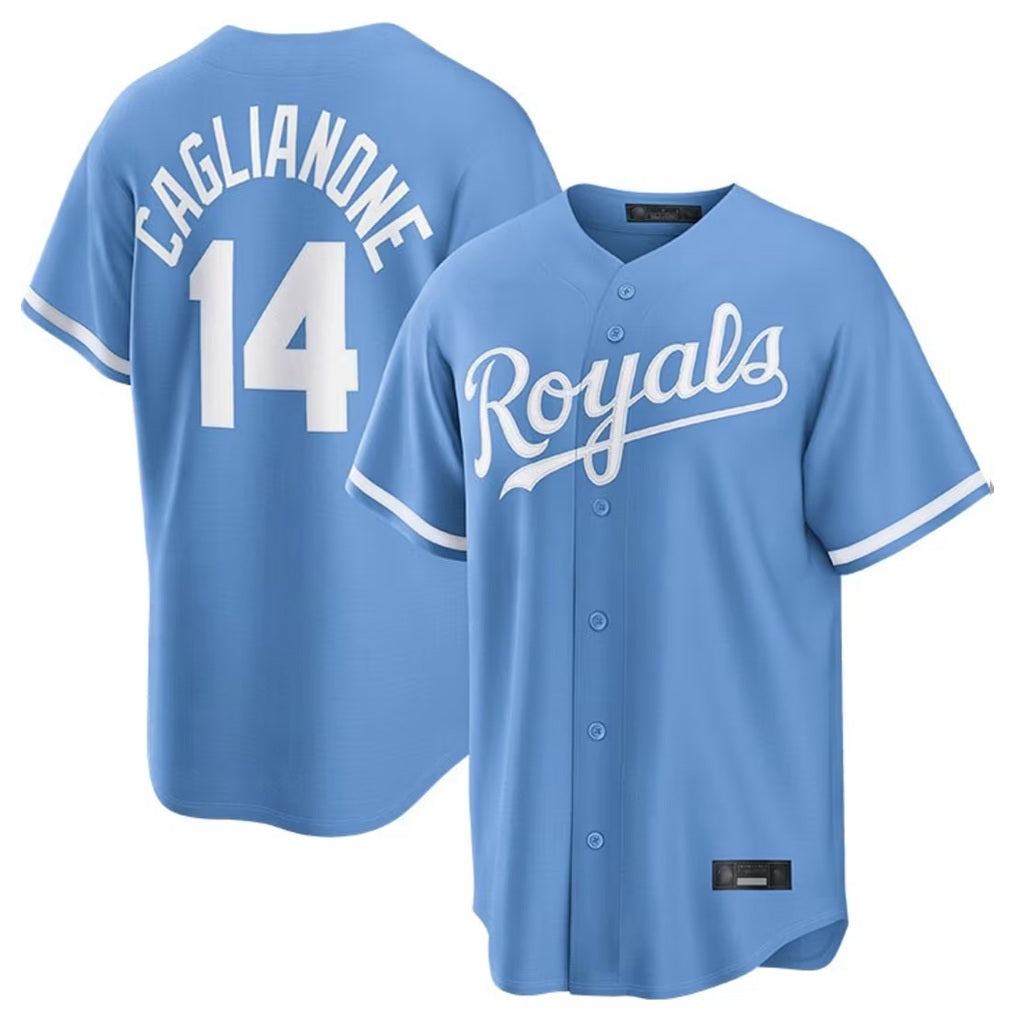 Kansas City Royals #14 Jac Caglianone Player Light Blue Tomch Home Game Stitched Jerseys