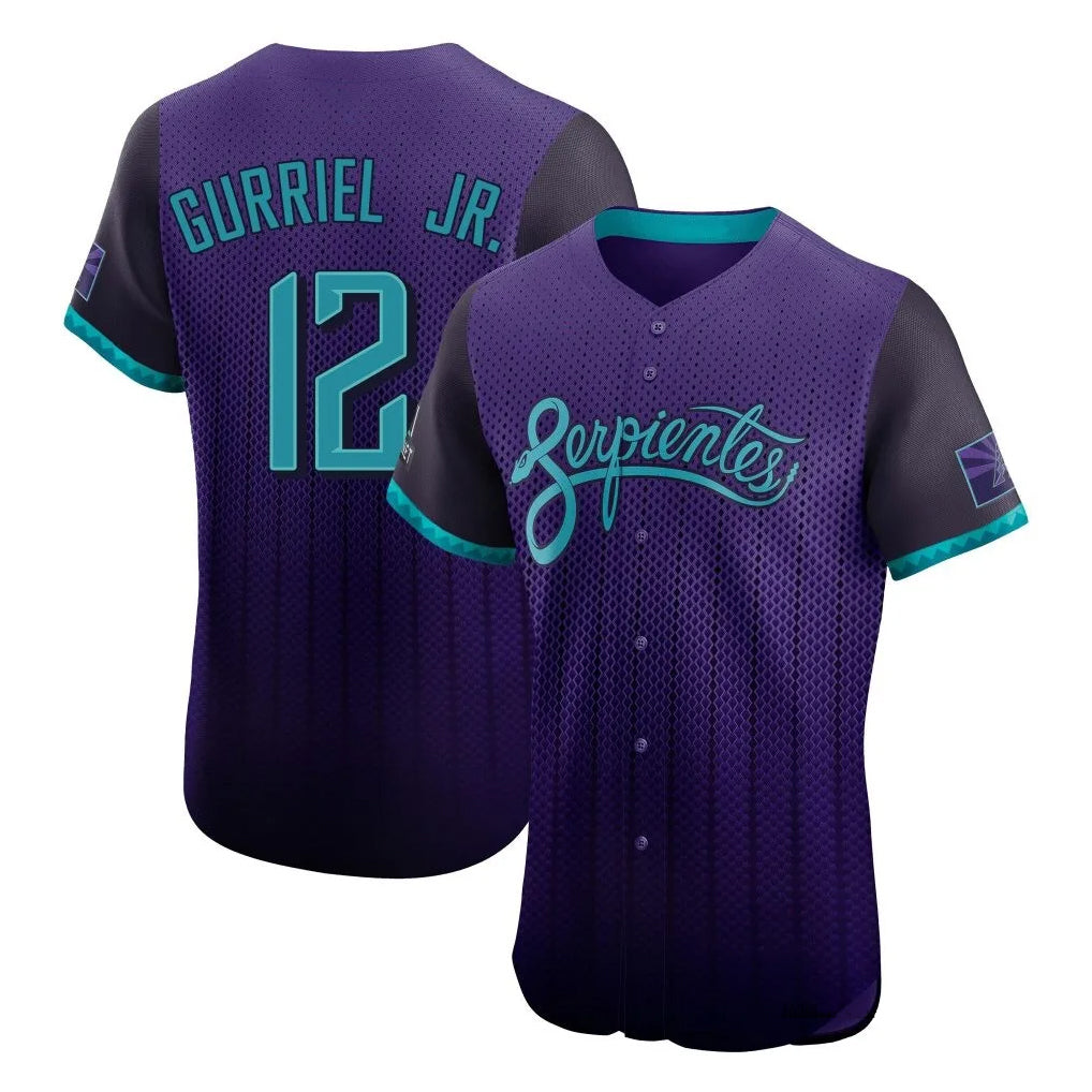 Arizona Diamondbacks #12 Lourdes Gurriel Jr Player Purple Tomch City Connect Limited Elite Home Game Stitched Jerseys