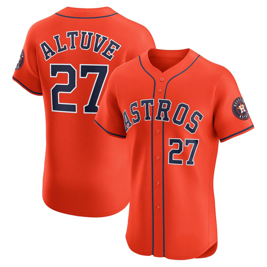 Houston Astros #27 Jose Altuve Orange Thaam Alternate Elite Player Jersey