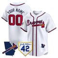 Custom Atlanta Braves 2024 Robinson & Georgia Patch Vapor Premier Limited Jersey ¨C White Tomch