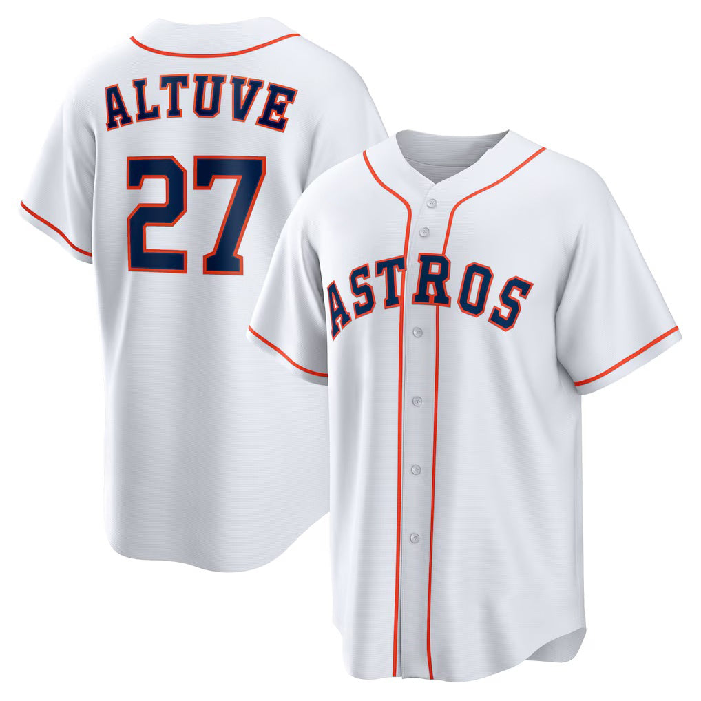 Houston Astros #27 Jose Altuve White Thaam Home Replica Player Name Jersey