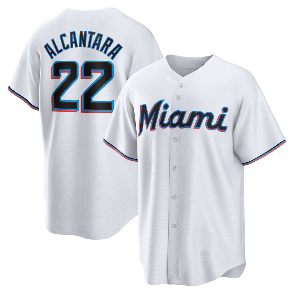 Miami Marlins #22 Sandy Alcantara White Tomch Replica Player Jersey