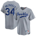 Los Angeles Dodgers #34 Fernando Valenzuela Player Gray Tomch Game Limited Home Stitched Jerseys