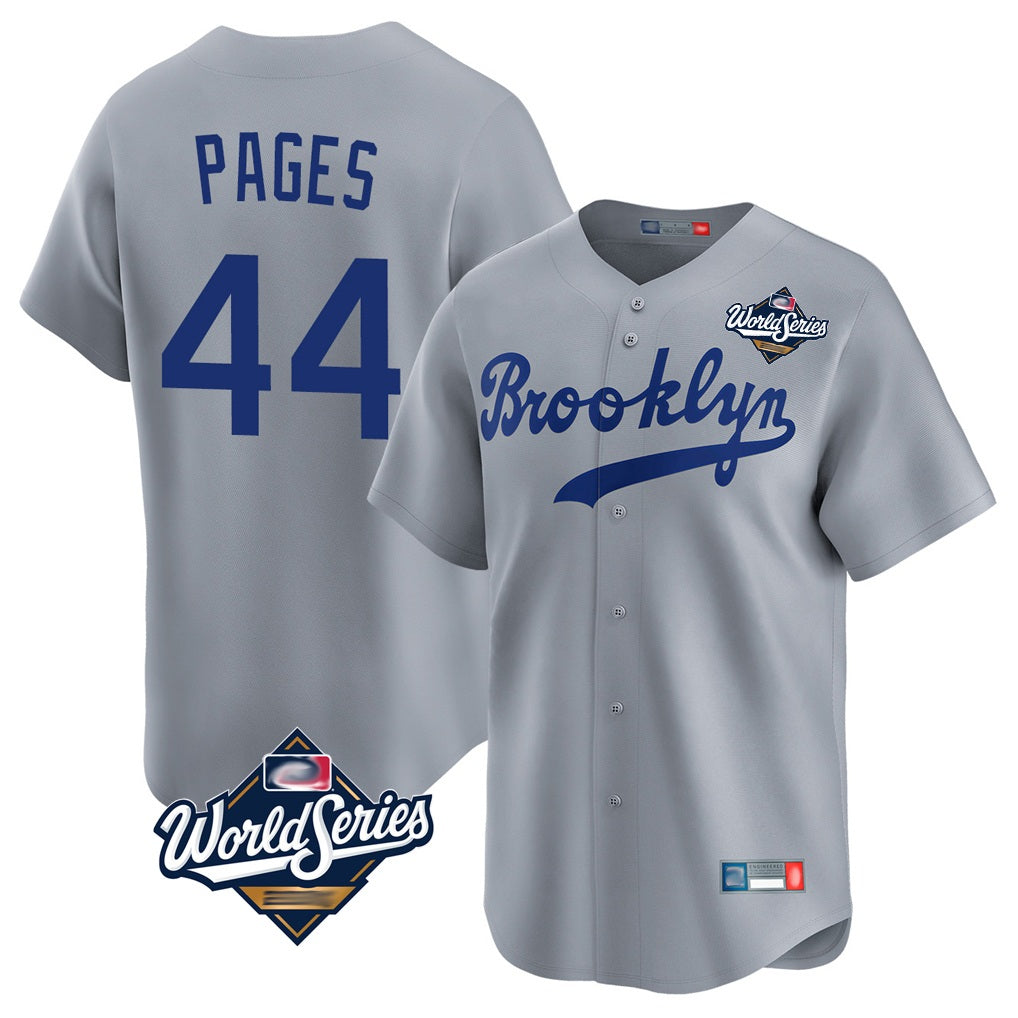 Los Angeles Dodgers #44 Andy Pages Player Gray Tomch World Series Game Limited Home Stitched Jerseys