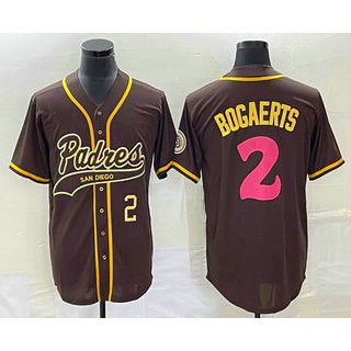 San Diego Padres #2 Xander Bogaerts Number Brown Tomch NEW 2023 City Connect Cool Base Stitched Jersey