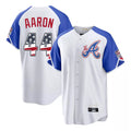 Atlanta Braves #44 Hank Aaron Player White Tomch USA 250 Fourth Of July City Connect Home Game Stitched Jerseys