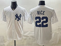 New York Yankees #22 Ben Rice White Tomch Home Stitched Jersey