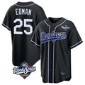 Los Angeles Dodgers #25 Tommy Edman Player Black Tomch World Series Carbon Limited Home Stitched Jerseys