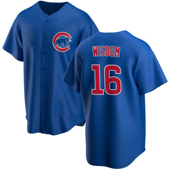Chicago Cubs #16 Patrick Wisdom Blue Tomch Cool Base Stitched Jersey