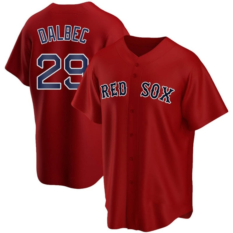 Boston Red Sox #29 Bobby Dalbec Red Tomch Stitched Cool Base Jersey