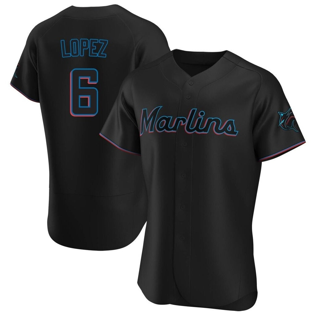 Miami Marlins #6 Otto Lopez Player Black Tomch Home Limited Elite Stitched Jerseys