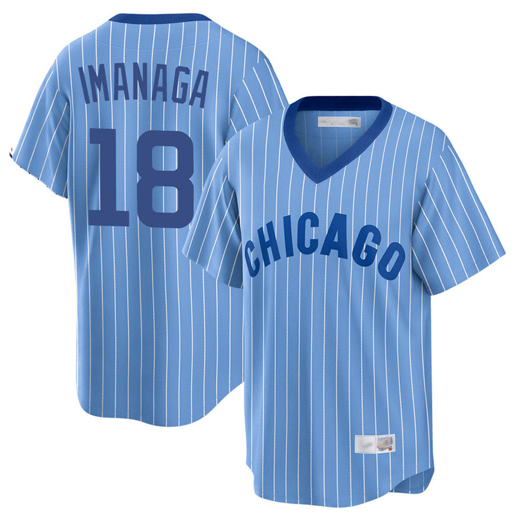Chicago Cubs #18 Shota Imanaga Player Blue Tomch T-shirt Cooperstown Collection Limited Stitched Jerseys