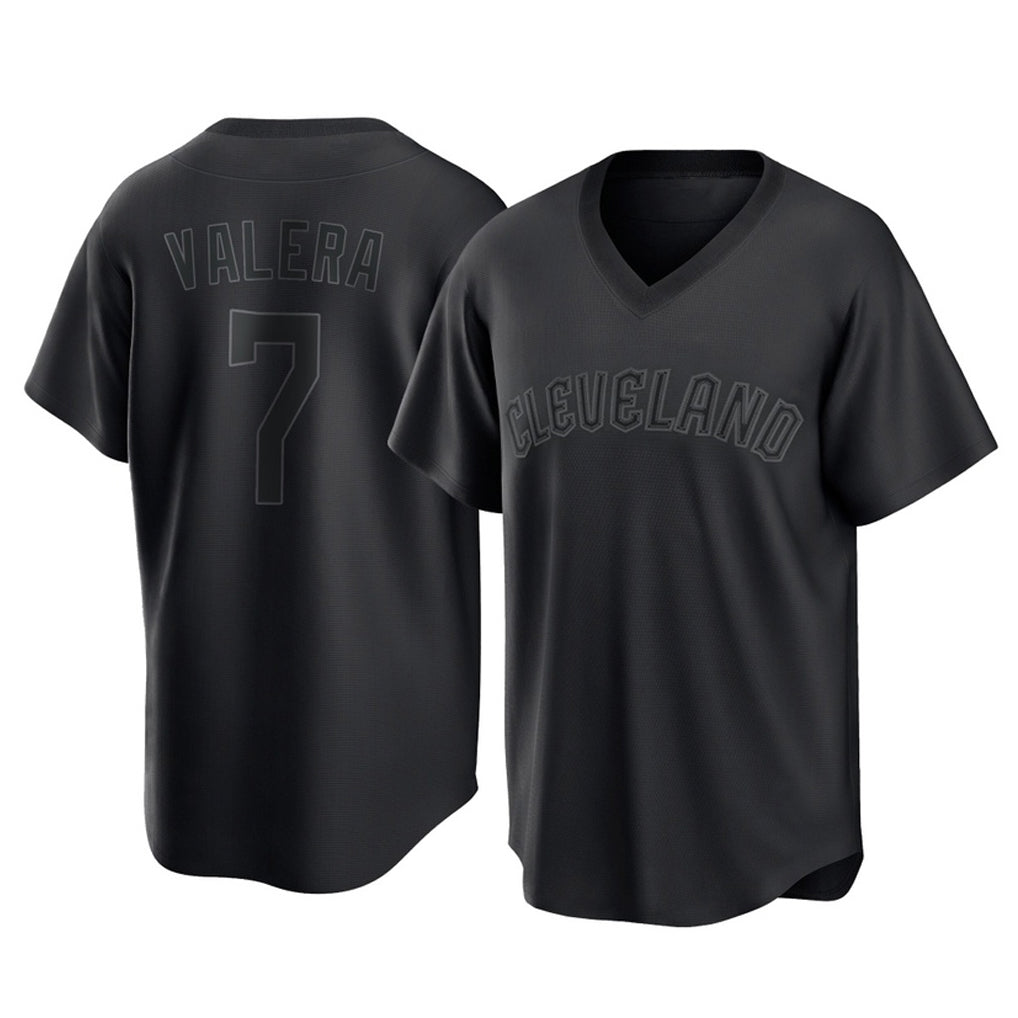 Cleveland Guardians #7 George Valera Player Black Tomch T-shirt Home Game Stitched Jerseys