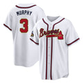 Atlanta Braves #3 Dale Murphy Player White Gold Tomch Home Game Stitched Jerseys