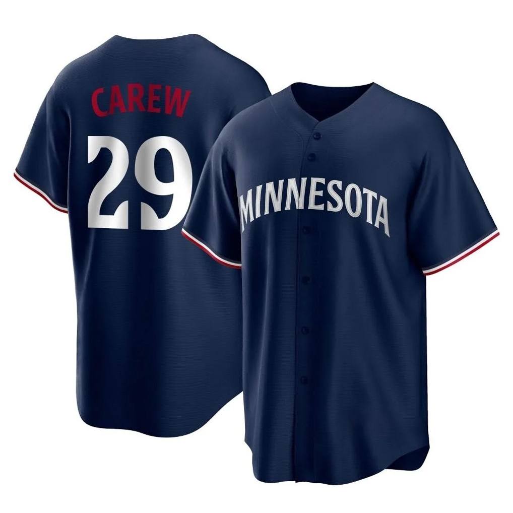 Minnesota Twins #29 Rod Carew Player Navy TomchReplica Alternate Home Stitched Jerseys