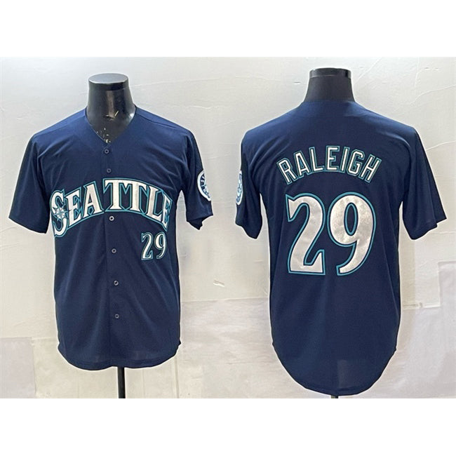 Seattle Mariners #29 Cal Raleigh Navy Tomch Limited Stitched jersey