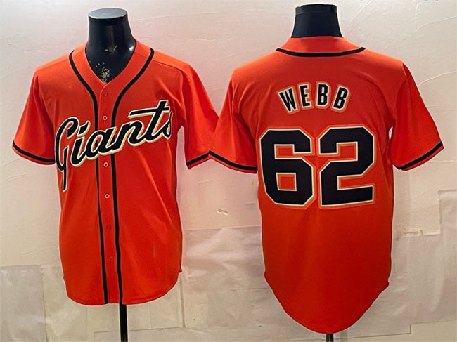 San Francisco Giants #62 Logan Webb Orange Tomch Cool Base Stitched Jersey