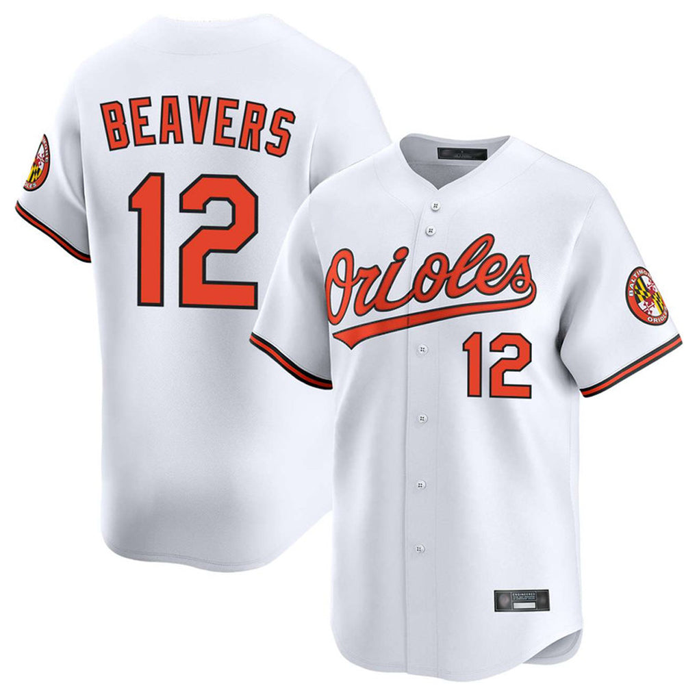 Baltimore Orioles #12 Dylan Beavers Player White Tomch Limited Home Game Stitched Jerseys