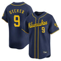 Milwaukee Brewers #9 Bob Uecker Player Navy Tomch Home Limited Stitched Jerseys