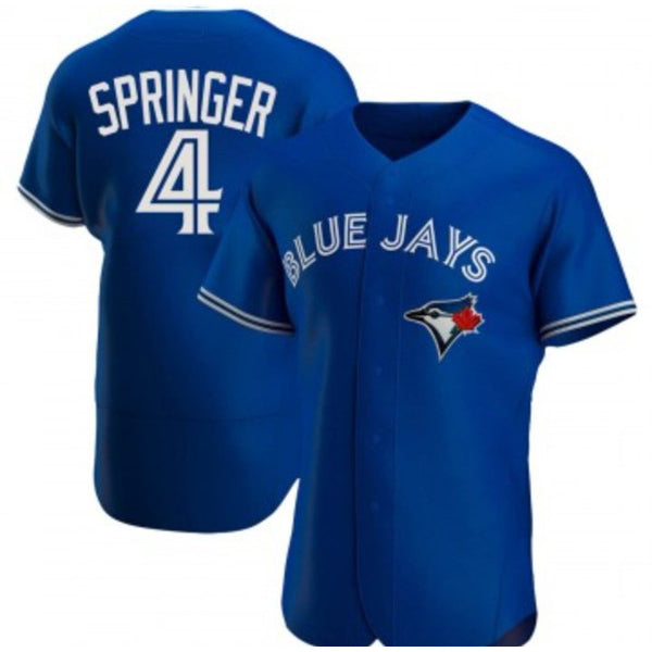 Toronto Blue Jays #4 George Springer Royal Tomch Flex Base Stitched Jersey