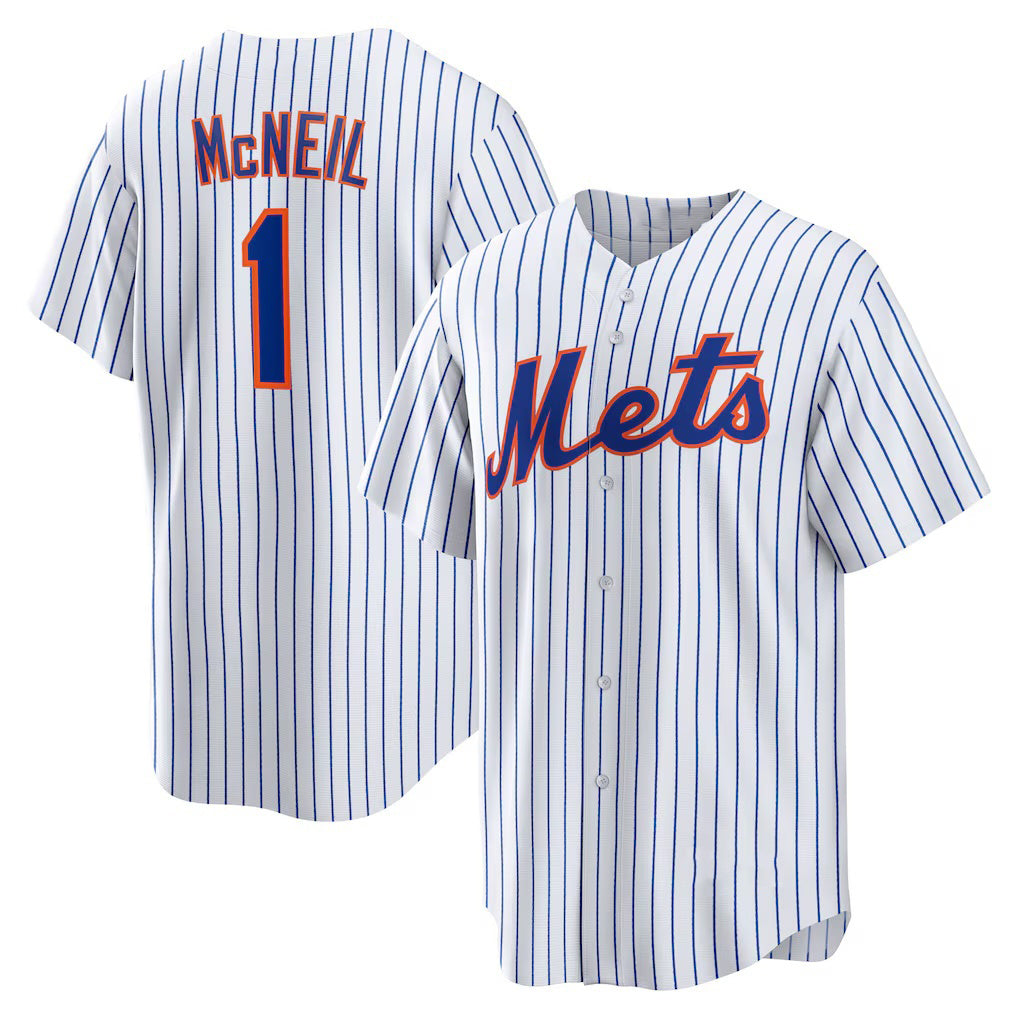 New York Mets #1 Jeff McNeil White Tomch Home Replica Player Jersey