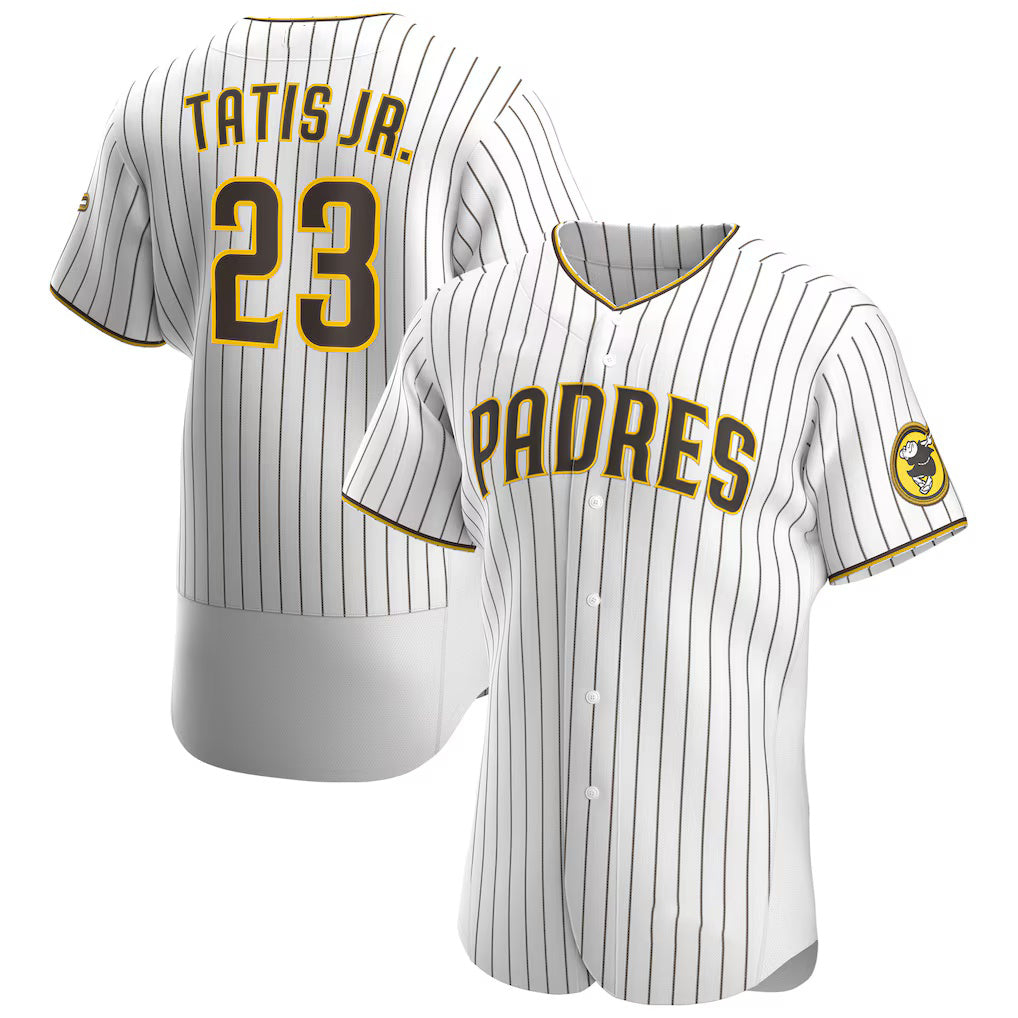 San Diego Padres #23 Fernando Tat¨ªs Jr. White-Brown Tomch Home Authentic Player Jersey