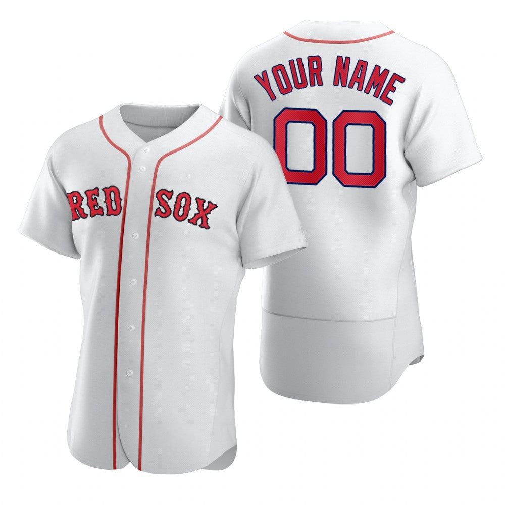 Custom Boston Red Sox White Tomch 2020 Stitched Flex Base Jersey