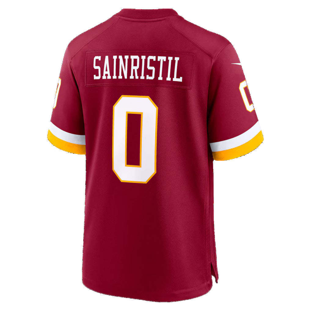 W.Commanders #0 Mike Sainristil Burgundy Tomch Game Jersey