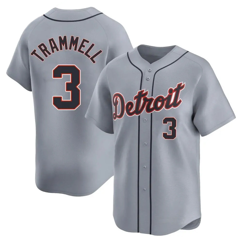 Detroit Tigers #3 Alan Trammell Player Gray Tomch Home Limited Stitched Jerseys
