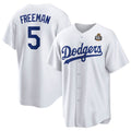 Los Angeles Dodgers #5 Freddie Freeman White Thaam 2024 World Series Cool Base Stitched Jersey