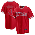 Los Angeles Angels #4 Christian Moore Player Red Tomch Home Game Stitched Jerseys