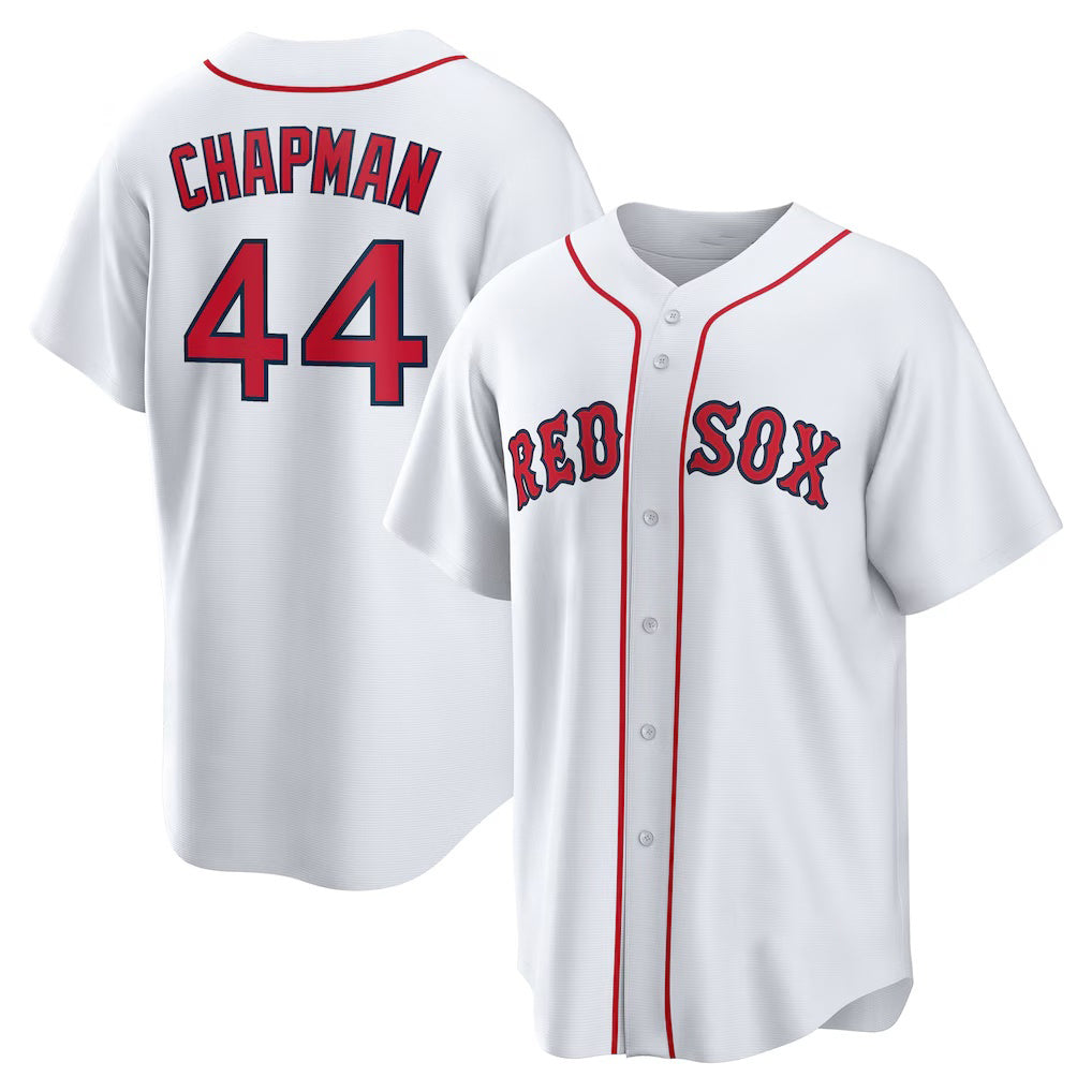 Boston Red Sox #44 Aroldis Chapman White Tomch Home Replica Jersey
