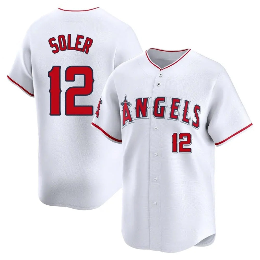 Los Angeles Angels #12 Jorge Soler Player White Tomch Limited Home Stitched Jerseys