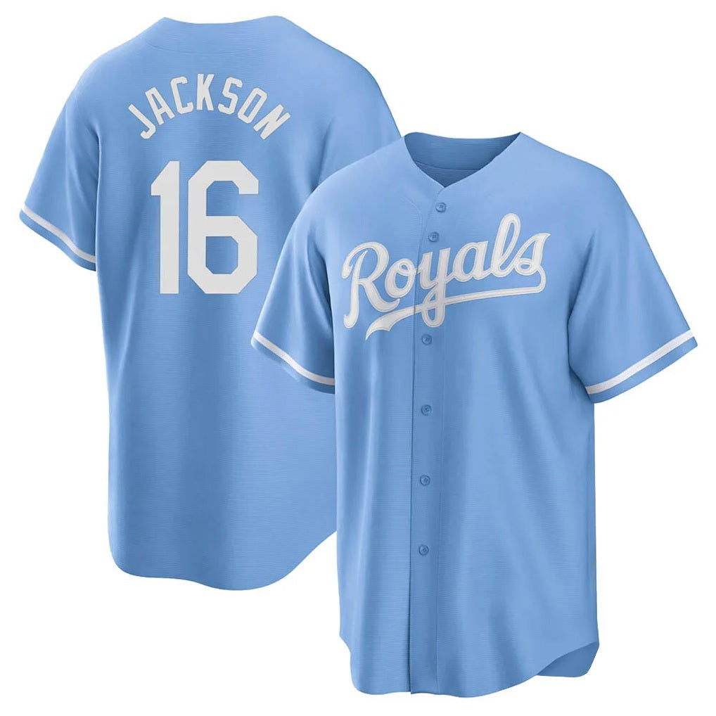 Kansas City Royals #16 Bo Jackson Player Light Blue Tomch Home Game Stitched Jerseys