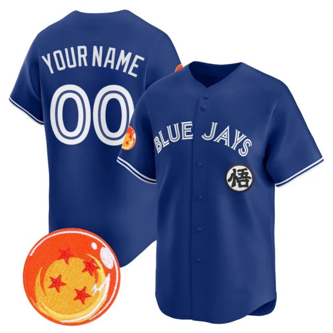 Custom Toronto Blue Jays x Dragon Ball Royal Tomch Vapor Premier Limited Jersey - All Stitched