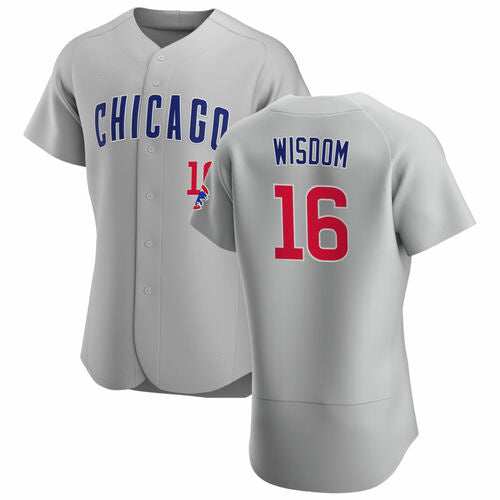 Chicago Cubs #16 Patrick Wisdom Gray Tomch Flex Base Stitched Jersey