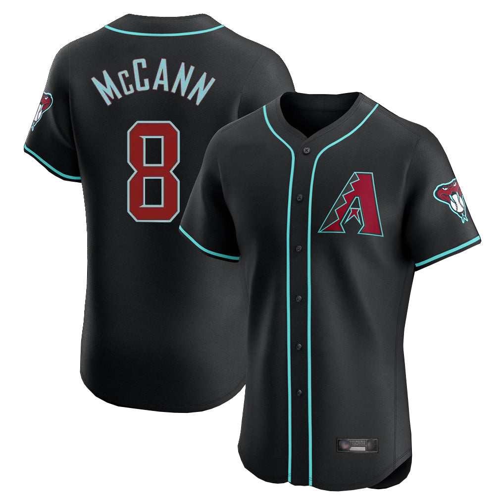 Arizona Diamondbacks #8 James McCann Player Black Tomch Limited Elite Home Game Stitched Jerseys