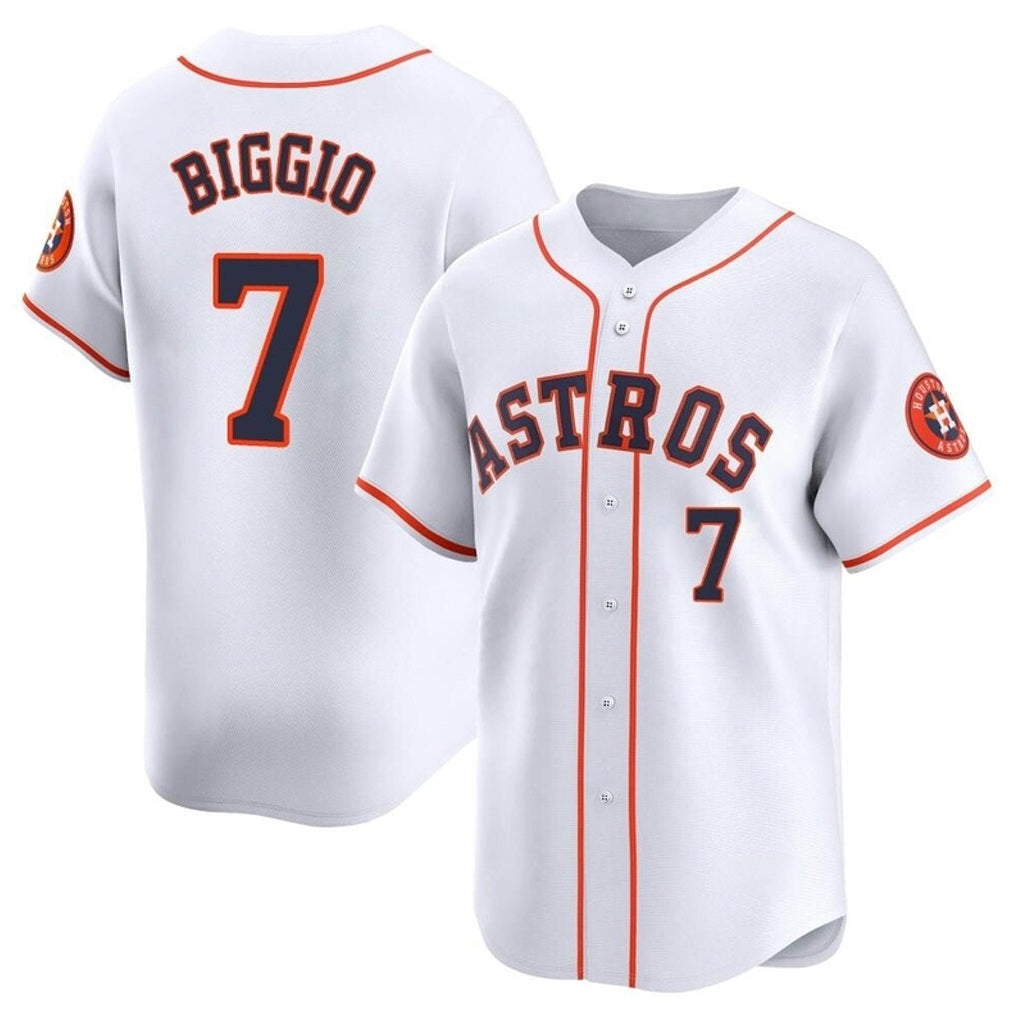 Houston Astros #7 Craig Biggio Player White Tomch Home Limited Stitched Jerseys