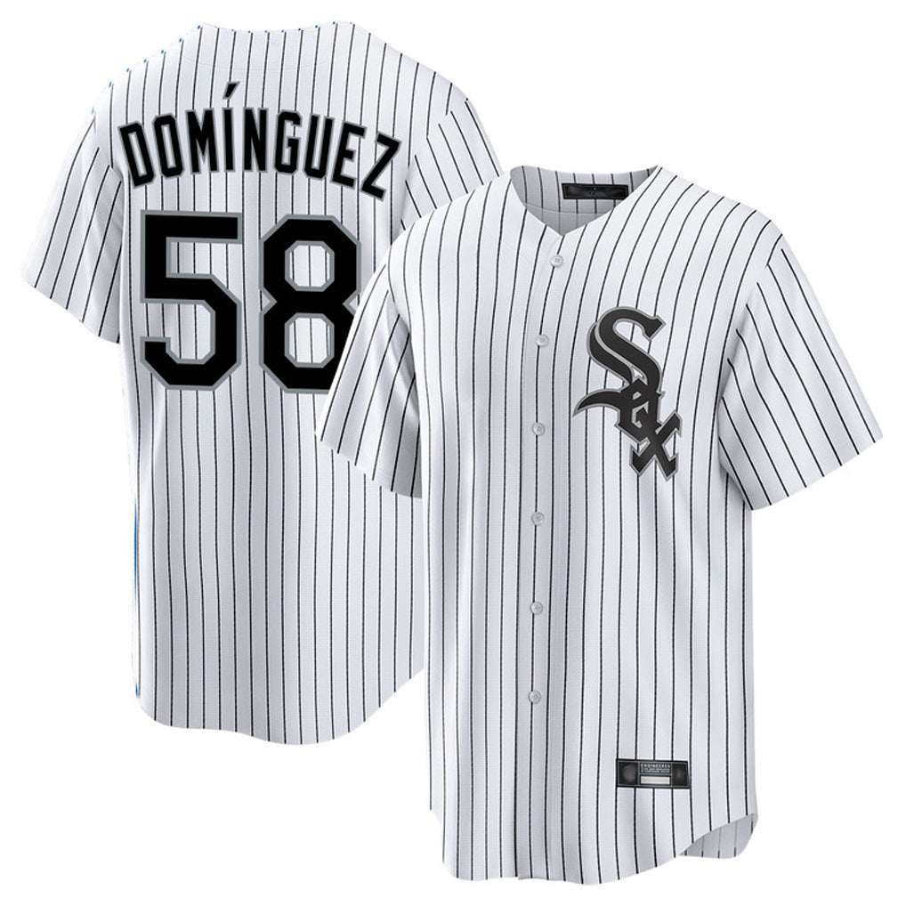 Chicago White Sox #58 Seranthony Dominguez Player White Tomch Stripe Home Game Stitched Jerseys